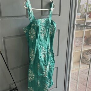 Jones New York Teal Floral Mini Dress